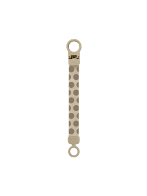 Lantisor clip Loop pentru suzeta, BIBS Studio Collection Polka Dots, Mega Vanilla Dark Oak
