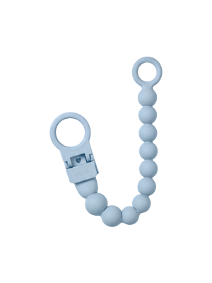 Clip pentru suzeta BIBS Beaded, cu margele din silicon Baby Blue