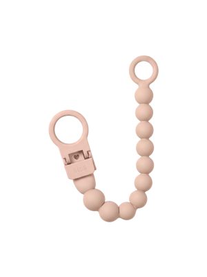 Clip pentru suzeta BIBS Beaded, cu margele din silicon Blush