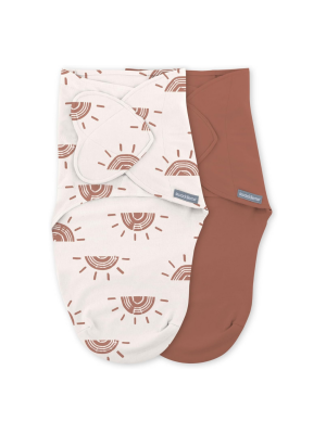 Set 2 sisteme de infasare Ingenuity Swaddle Me 0-3 luni, colectia Monogram, Rising Sun