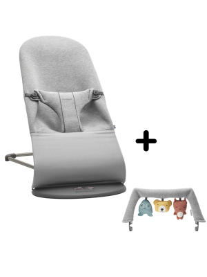 Balansoar pentru copii, cu bara de jucarii inclusa, BabyBjorn Bliss,  Light Grey 3D