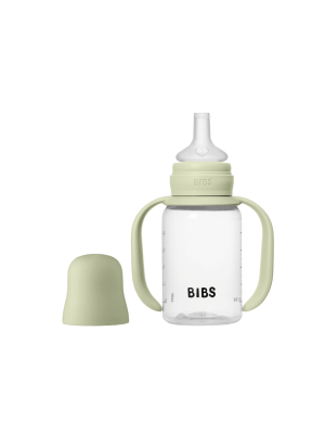 Set biberon BIBS tip Sippy Cup PP 150 ml cu cioc din silicon și sistem antipicurare, Sage