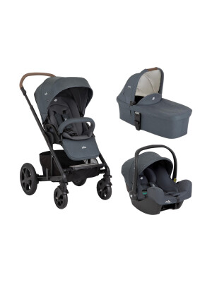 Joie - Carucior pentru copii Chrome DLX 3 in 1 Moonlight (Carucior Chrome DLX Moonlight  + Landou Moonlight + Scoica i-Snug Moonlight)