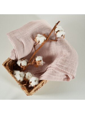 Muselina multifunctionala din bumbac 100% organic, ONINO HUG.me, Warm Peach, x1 bucata, 120 x 120 cm, certificata GOTS