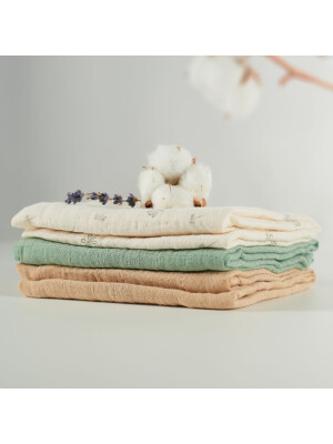 Muselina multifunctionala din bumbac 100% organic, ONINO HUG.me, Pure Nature, x3 bucati, 60 x 60 cm, certificata GOTS