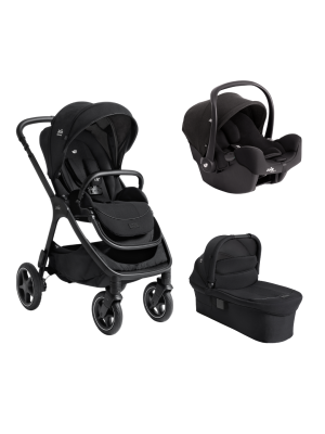 Carucior pentru copii multifunctional 3 in 1 Joie Finiti Signature Eclipse (Carucior Finiti + Landou Ramble XL + scoica i-Snug 2)