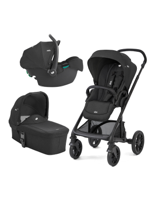 Carucior pentru copii multifunctional 3 in 1 Joie Chrome 2 Raven  (Carucior Chrome 2 Raven + Landou Chrome Raven+ scoica i-Snug Raven)