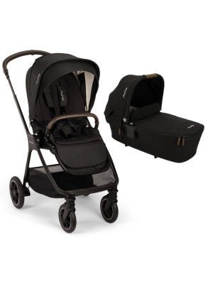 Set carucior compact Nuna TRIV next Caviar + Landou LYTL Caviar