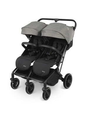 BabyGo - Carucior pliabil pentru gemeni GoTwice, Grey