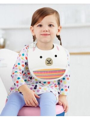 Skip Hop Bavetica de silicon Fold & Go Zoo - Lama