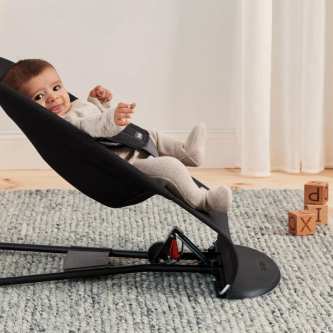 Balansoar din tesatura pentru copii Baby Bjorn Balance Soft, Black/ Dark Gray