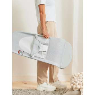 Balansoar din mesh pentru copii Baby Bjorn Balance Soft, Silver/ White