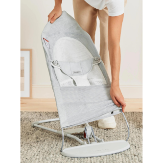 Balansoar din mesh pentru copii Baby Bjorn Balance Soft, Silver/ White