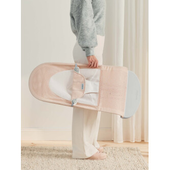 Balansoar din Mesh pentru copii BabyBjorn Balance Soft, Pearly Pink/White