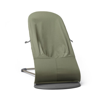 Balansoar BabyBjorn Bliss Dark Green cu aspect delicat de petala, tesatura matlasata