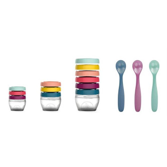 Babymoov –Multi set pentru diversificare: 3 seturi recipiente + un set linguri