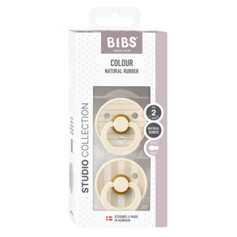 BIBS - Set 2 suzete Colour Studio Collection Stripe Latex, tetina rotunda, 6 luni+