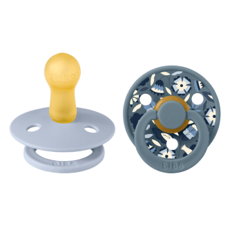 BIBS x LIBERTY - Set 2 suzete Colour Bobo Latex, tetina rotunda, 6 luni+