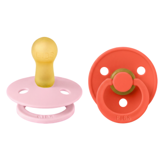 BIBS - Set 2 suzete Colour Latex, tetina rotunda, 6 luni +