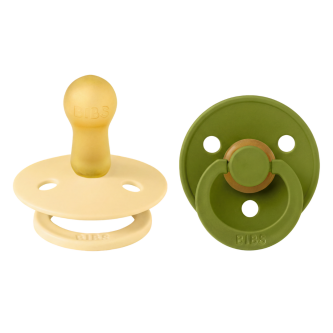 BIBS - Set 2 suzete Colour Latex, tetina rotunda, 6 luni +