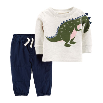 Carter’s Set 2 Piese Dinozaur bluză & pantaloni 100% bumbac