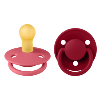 BIBS - Set 2 suzete De Lux Latex, tetina rotunda, 0 luni +