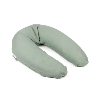 Doomoo - Perna mare 3 in 1 Comfy Big Tetra Green din bumbac organic: perna gravide, suport pentru hranire, suport pentru bebe