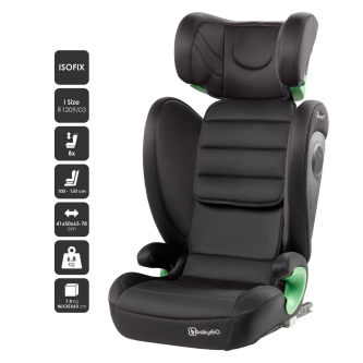 Scaun auto pentru copii BabyGo SafeChild Black,100-150 cm, testat suplimentar la impact lateral, frontal si din spate