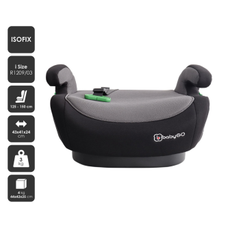 BabyGo - Scaun auto booster  Bursa IV, Black, 125-150 cm