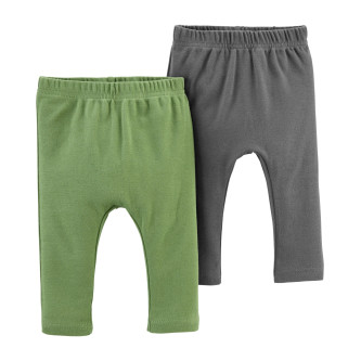 Carter's Set 2 piese pantaloni verde/gri 100% Bumbac Organic
