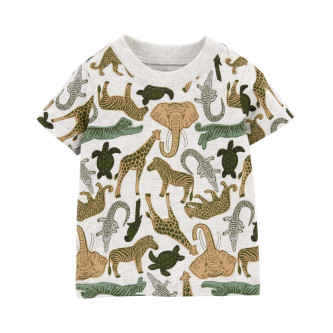 Carter's Set 2 piese tricou cu animale si salopeta
