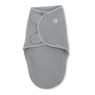 Sistem de infasare Ingenuity SwaddleMe 0-3 luni, muselina, colectia Original, Granite