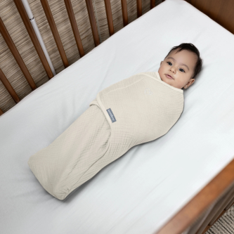 Sistem de infasare Ingenuity Swaddle Me 0-3 luni, muselina, colectia Original, Cream