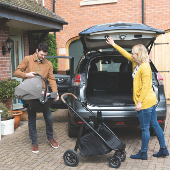 Scoica auto Joie i-Snug Quartz, 40-75 cm, testata ADAC, testata Suplimentar la impact lateral, frontal si din spate si certificata R129