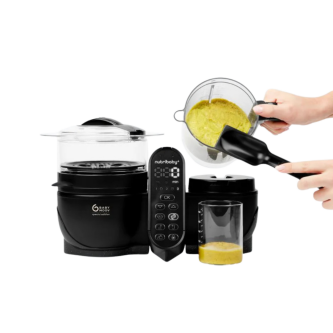 Robot de gatit pentru bebelusi Babymoov Nutribaby multifunctional 5 in 1 (+) XL, Mineral Black