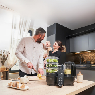 Robot de gatit pentru bebelusi Babymoov Nutribaby multifunctional 5 in 1 (+) XL, Mineral Black