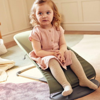 Balansoar din tesatura matlasata cu aspect Clasic pentru copii Baby Bjorn Balance Bliss, Dark Green