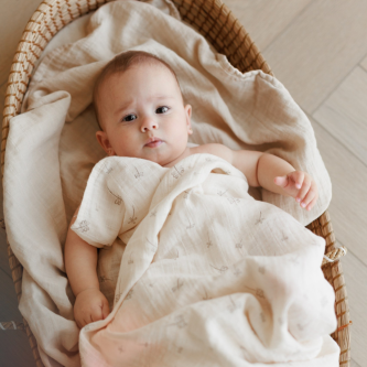 Muselina multifunctionala din bumbac 100% organic, ONINO SNUGGLE.me, Pure Life, x1 bucata, 120 x 120 cm, certificata GOTS