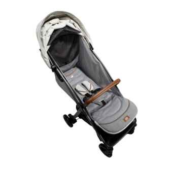 Carucior pentru copii Joie Parcel ultracompact 2 in 1, nastere - 22 kg, Signature Oyster (Carucior Parcel Oyster + Landou Ramble XL Oyster)