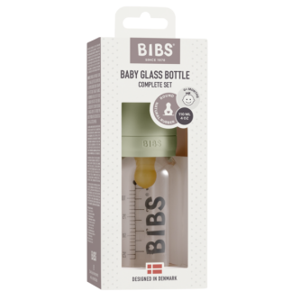 BIBS - Set complet biberon din sticla anticolici, 110 ml, Sage