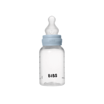 BIBS - Set complet biberon anticolici PP fara BPA, 150 ml, Silicon, Baby Blue