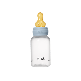 BIBS - Set complet biberon anticolici PP fara BPA, 150 ml, Latex, Baby Blue