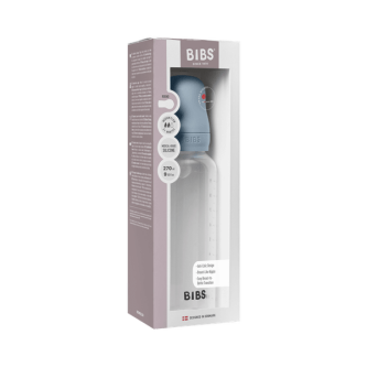 BIBS - Set complet biberon anticolici PP fara BPA, 270 ml, Silicon, Baby Blue