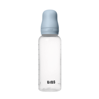 BIBS - Set complet biberon anticolici PP fara BPA, 270 ml, Silicon, Baby Blue