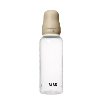 Set complet biberon BIBS fosforescent anticolici PP fara BPA, 270 ml, Latex, Vanilla Glow