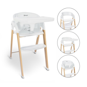 Scaun de masa transformabil BabyGo Levels, Alb