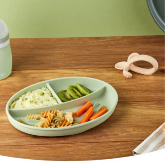 Lingurita Babymoov 2-in-1 din silicon pentru diversificare si dentitie