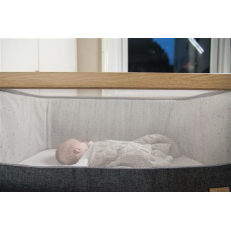 Patut co-sleeper bebe 2 in 1 Tutti Bambini CoZee, Oak & Charcoal