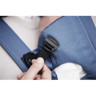 BabyBjorn - Marsupiu anatomic Mini, cu pozitii multiple de purtare – Vintage Indigo, Bumbac