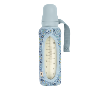 BIBS x LIBERTY - Husa pentru biberonul din sticla 225 ml, Chamomile Lawn Baby Blue